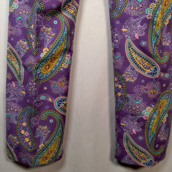 Loudmouth Golf Pants Men 40x32 Purple Pazeltine Paisley Floral Golfing Colorful - Picture 15 of 16